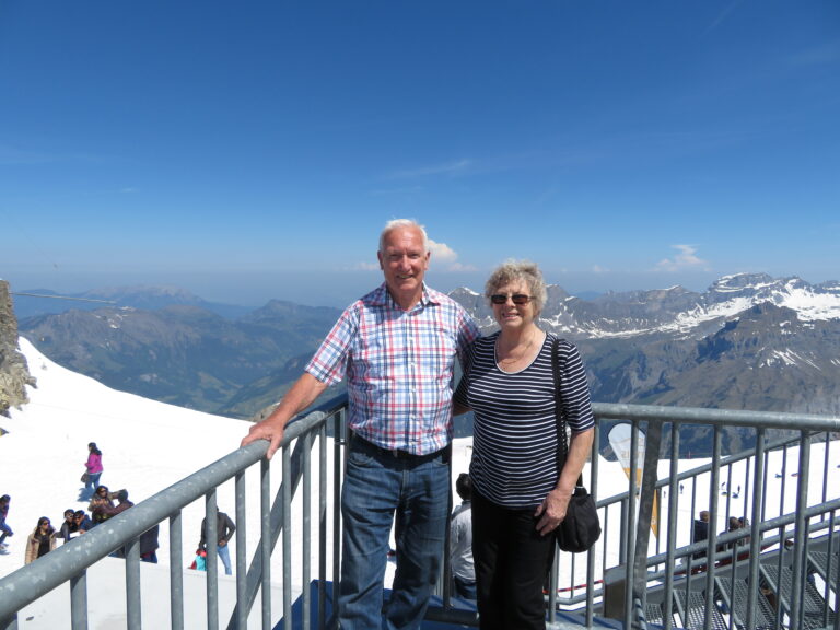 Welbourne and Avril in the Swiss Alps